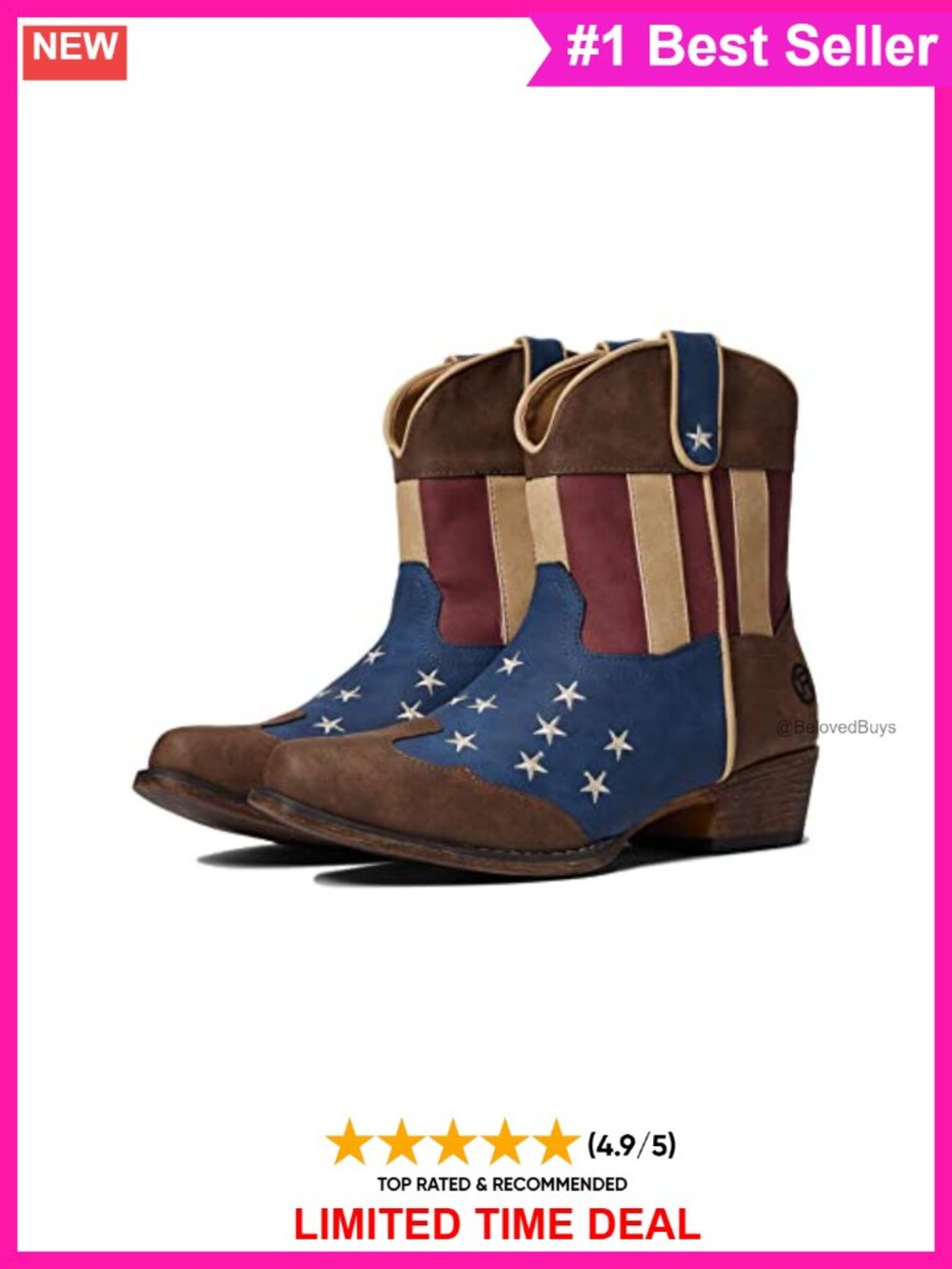 Faux Leather Snip Toe Western Cowgirl Boots Mid-Calf Ankle Boots